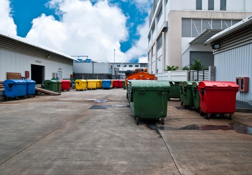 Construction site with waste being cleared